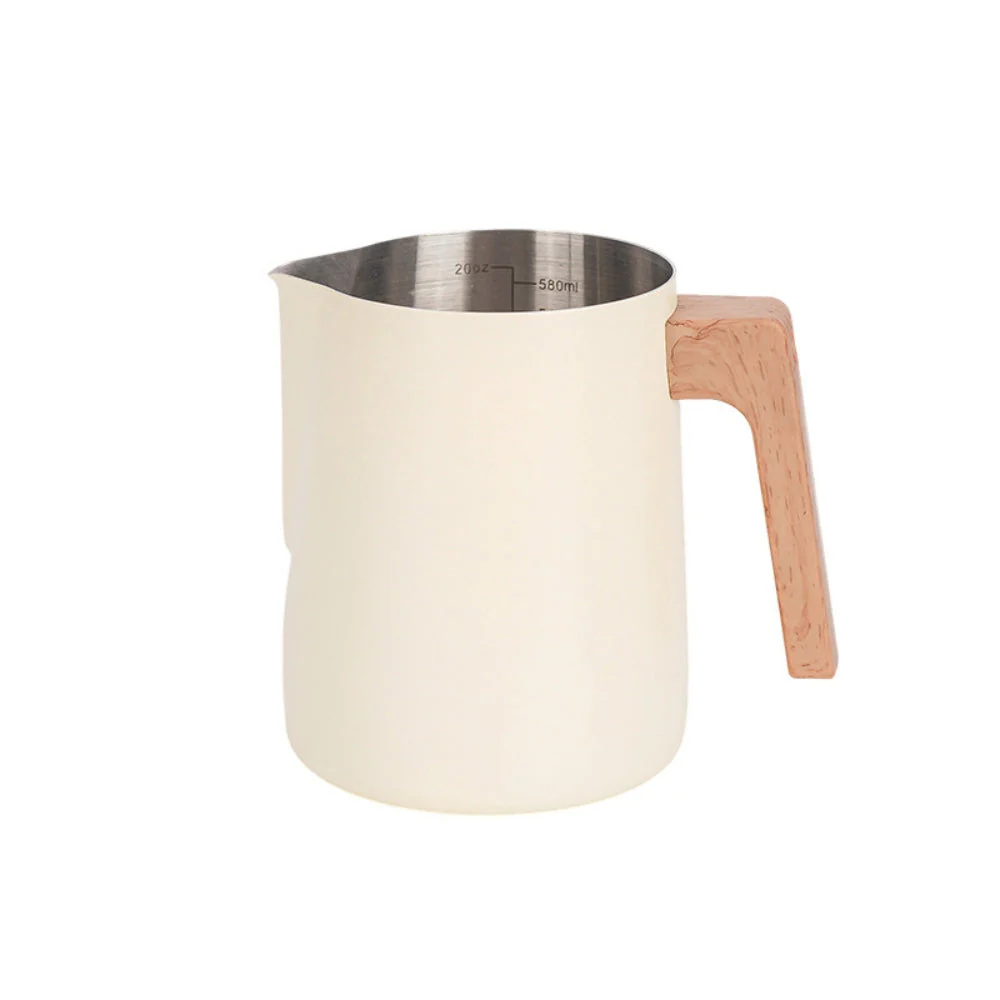 Scandinavian Wood Handle Stainless Milk Pitcher - Image 8
