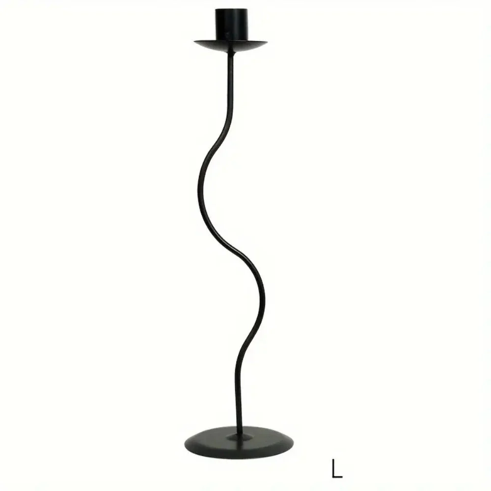 Sculpted Wavy Iron Candle Holder - Image 4