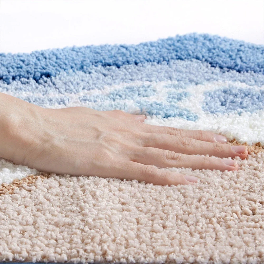 Seaside Footprint Pattern Bath Mat - Image 3