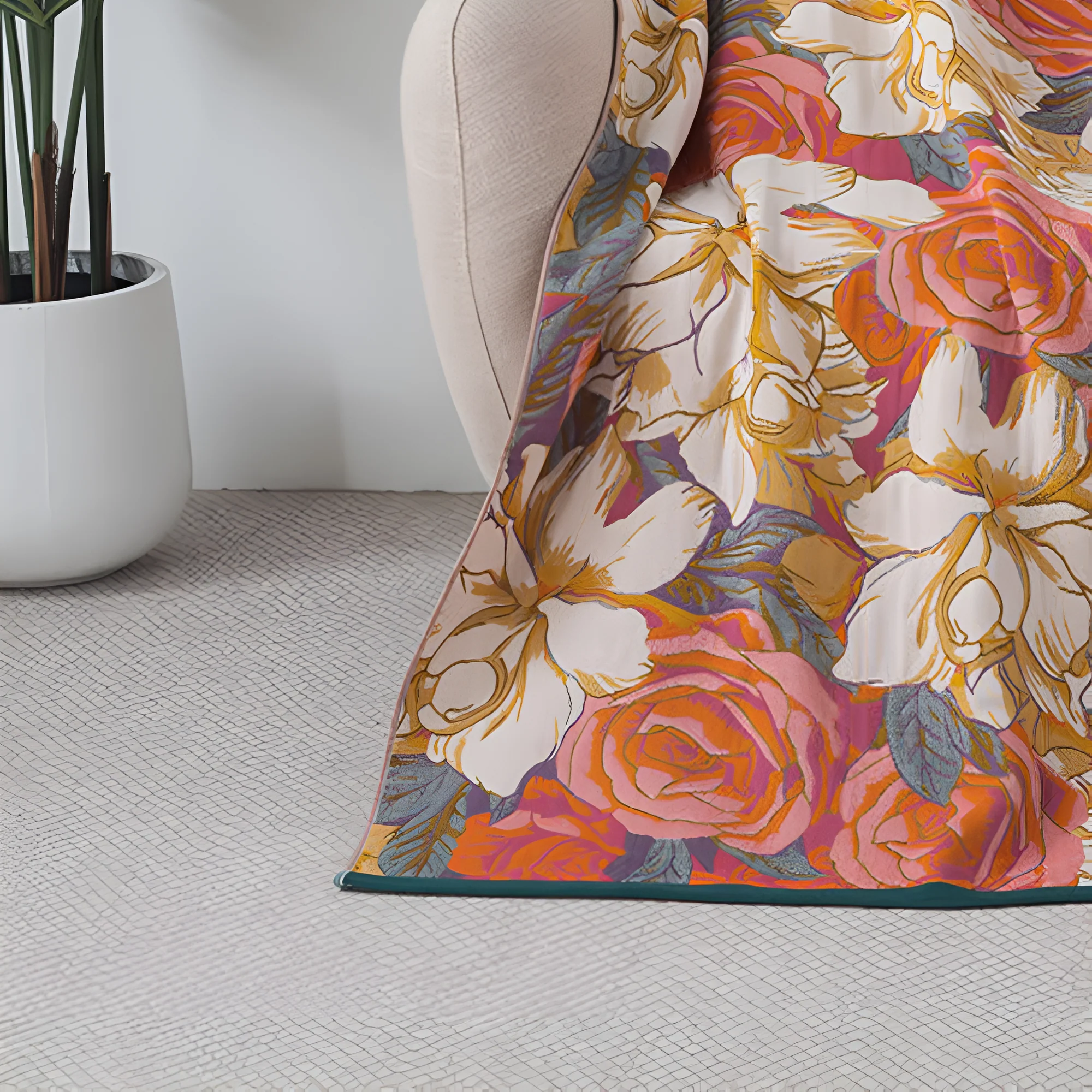 Serene Rose Cotton Bath Towel - Image 3