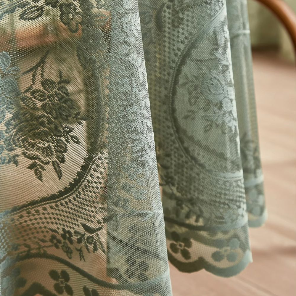 Sheer Lace Round Floral Tablecloth - Image 5