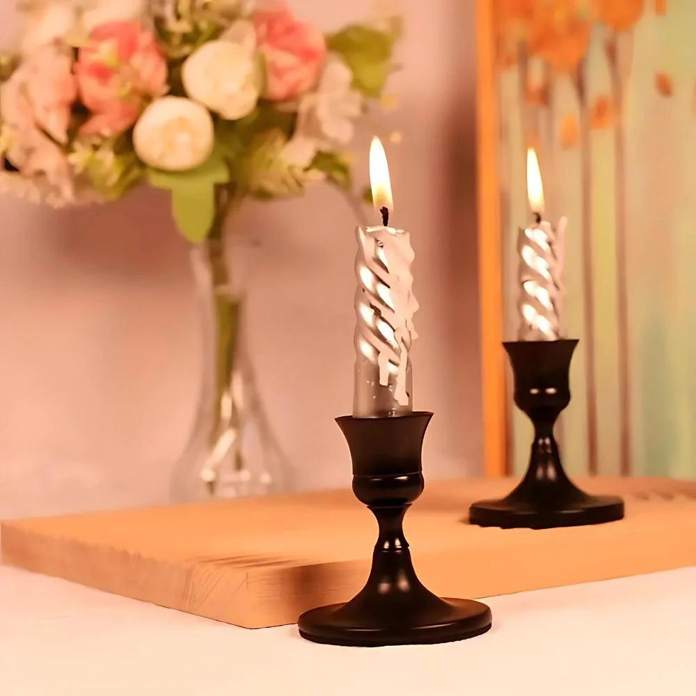 Shimmering Vintage Candle Holder | 2pc Set - Image 3
