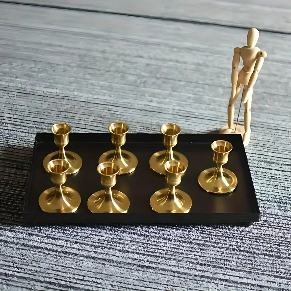 Shimmering Vintage Candle Holder | 2pc Set - Image 4
