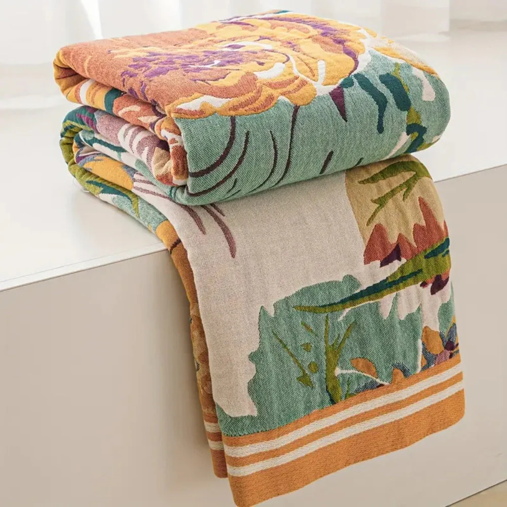 Sienna Floral Bloom Cotton Blanket - Image 3