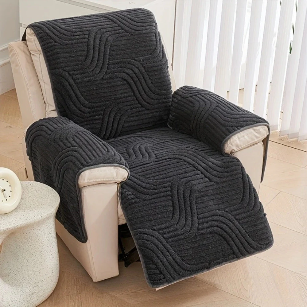 Silven Plush Thickened Anti-Slip Recliner Sofa Cover - Image 3