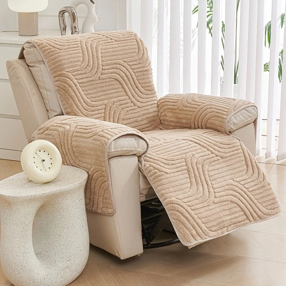 Silven Plush Thickened Anti-Slip Recliner Sofa Cover - Image 4