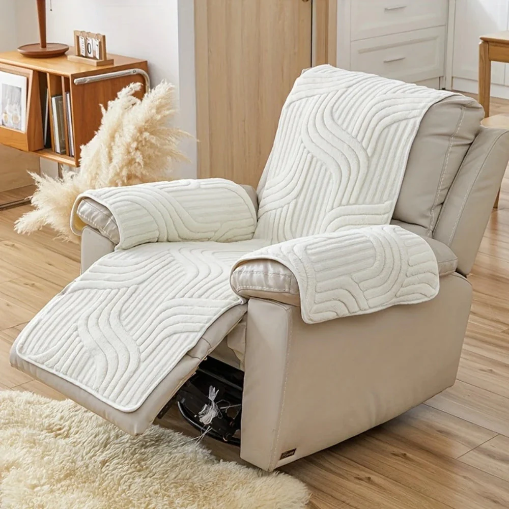Silven Plush Thickened Anti-Slip Recliner Sofa Cover - Image 5
