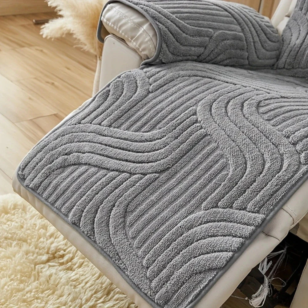 Silven Plush Thickened Anti-Slip Recliner Sofa Cover - Image 7
