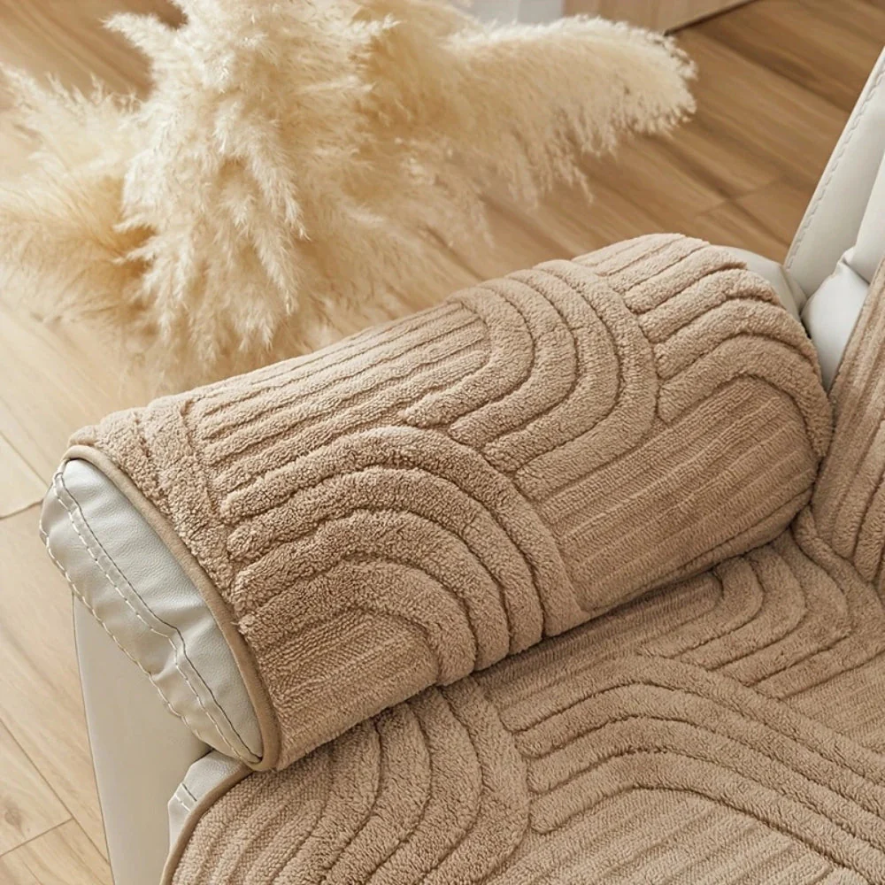 Silven Plush Thickened Anti-Slip Recliner Sofa Cover - Image 9