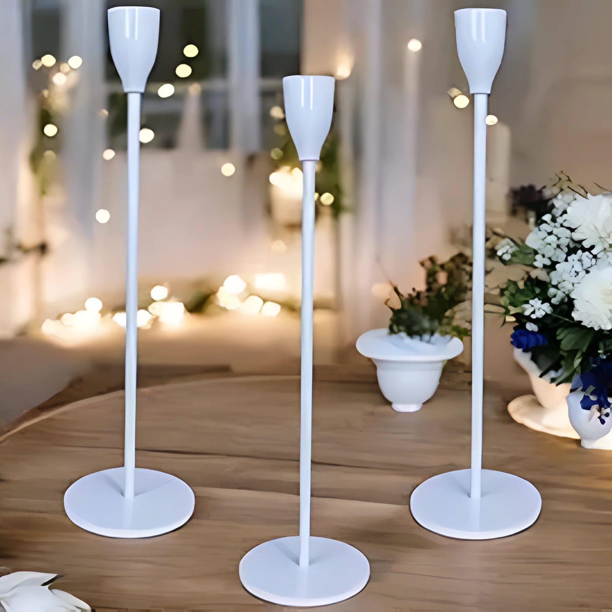 Sleek Metallic Candle Holders | 3 Pcs Set - Image 5