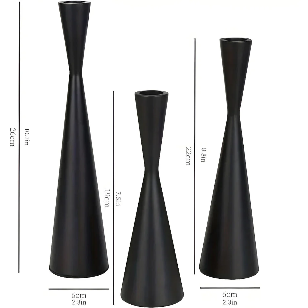 Sleek Nordic Brass Waist Candlestick| 3pcs Set - Image 3