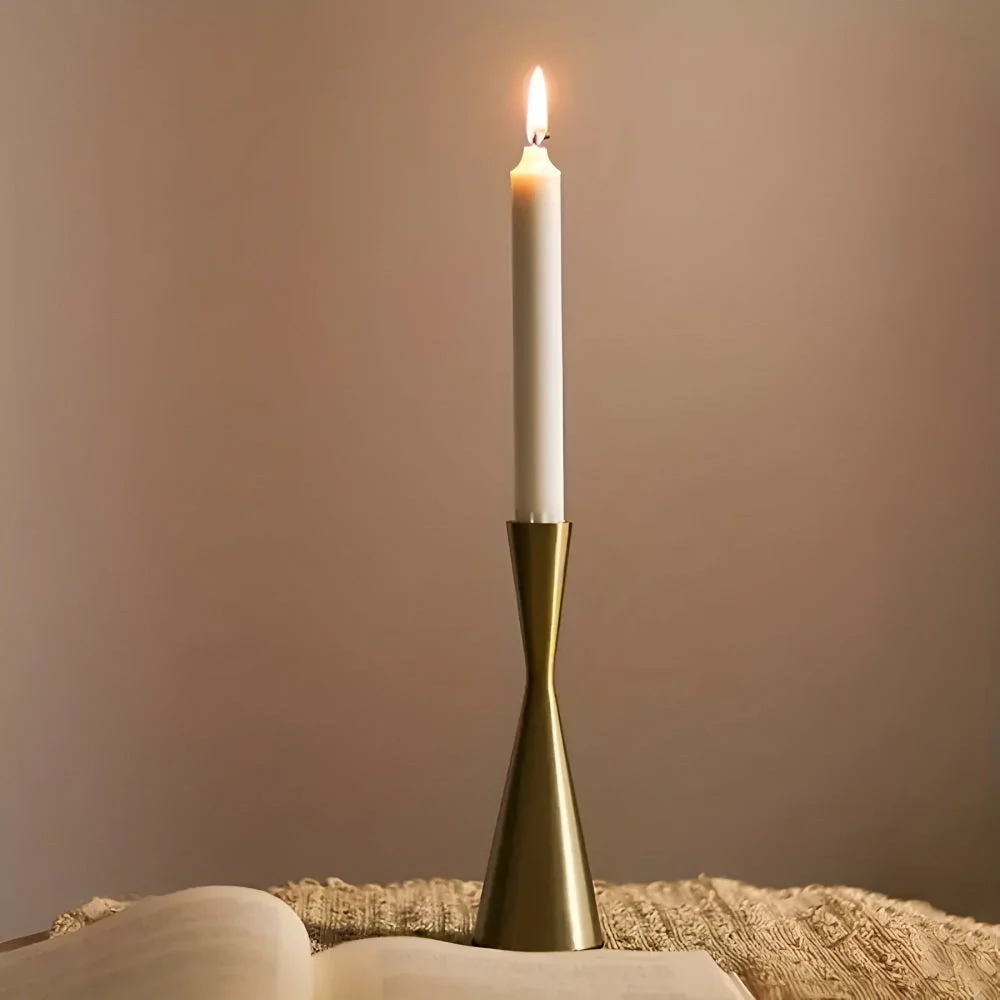 Sleek Nordic Brass Waist Candlestick| 3pcs Set - Image 6