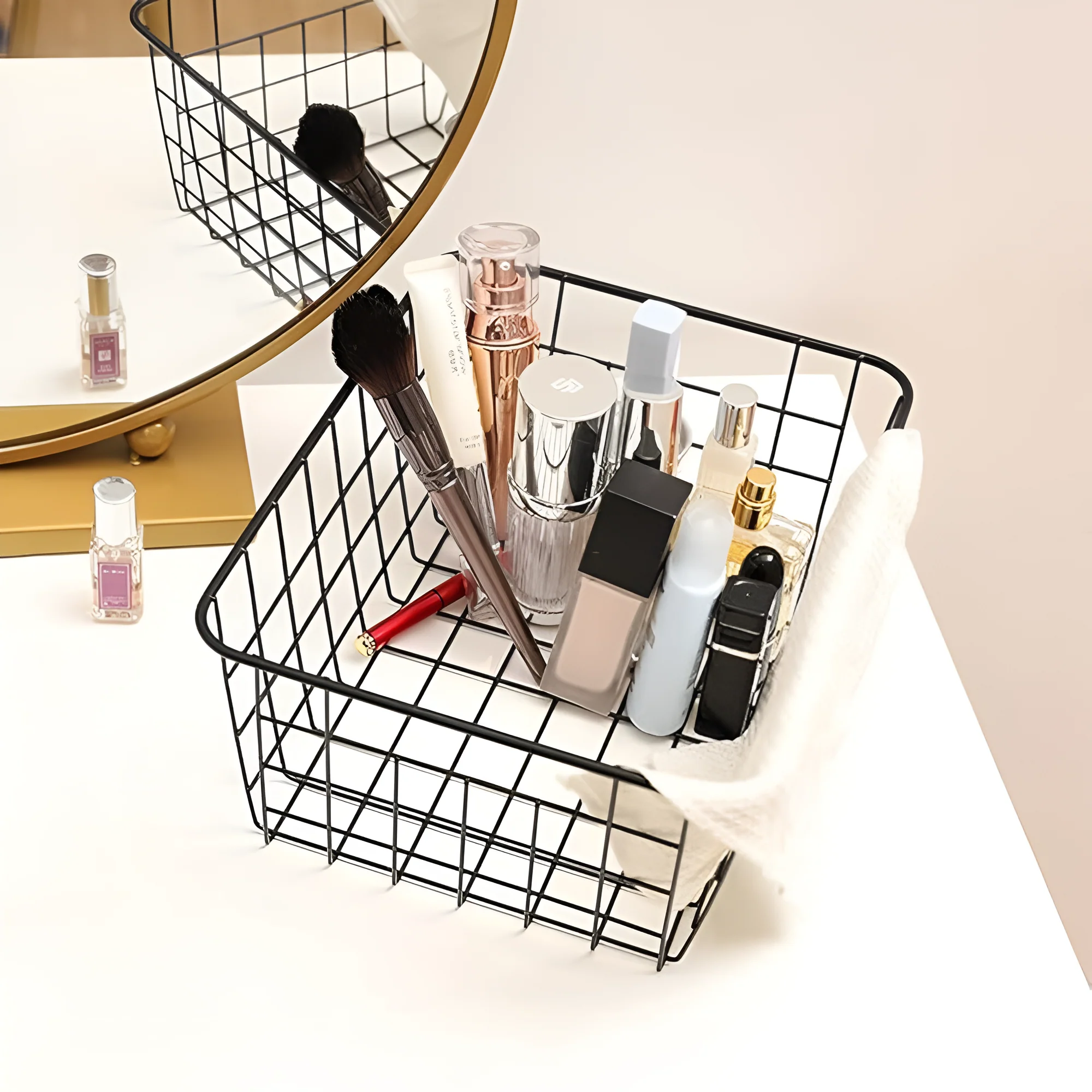 Sleek Wire Organizer Storage Basket - Image 4