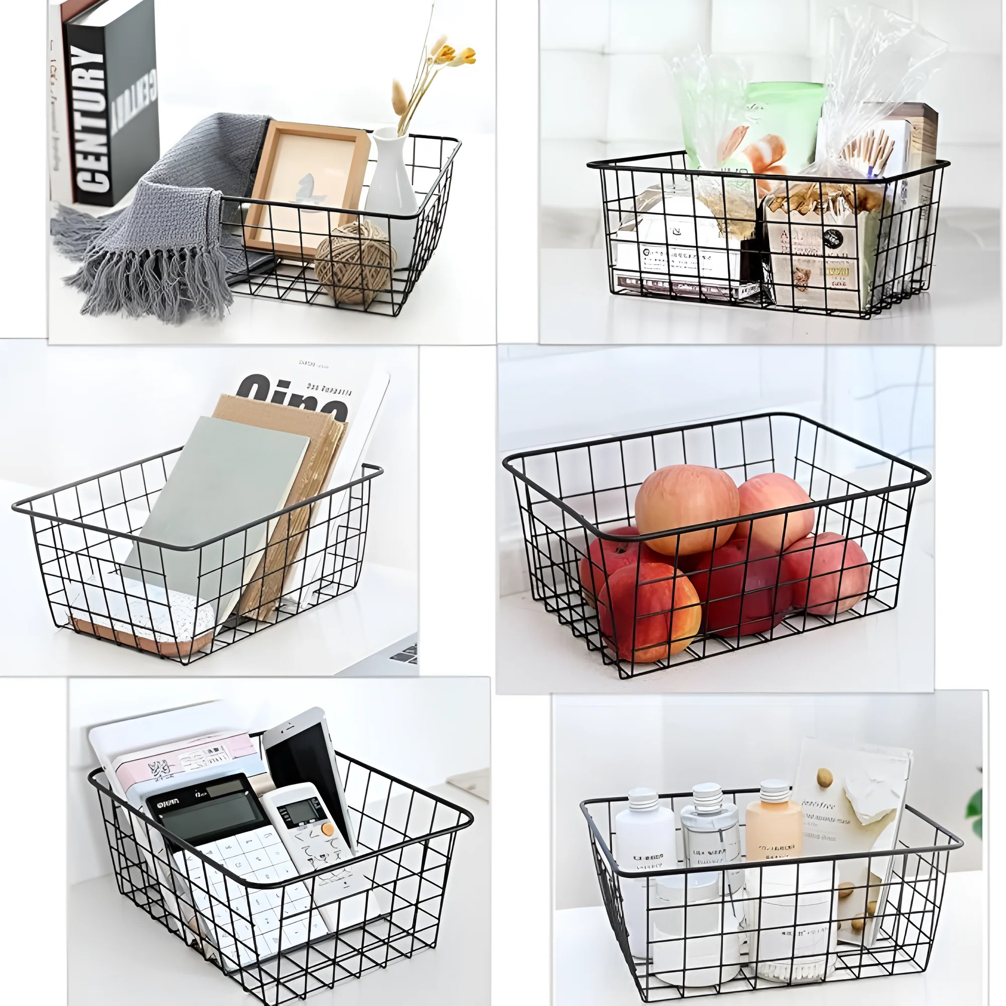 Sleek Wire Organizer Storage Basket - Image 6