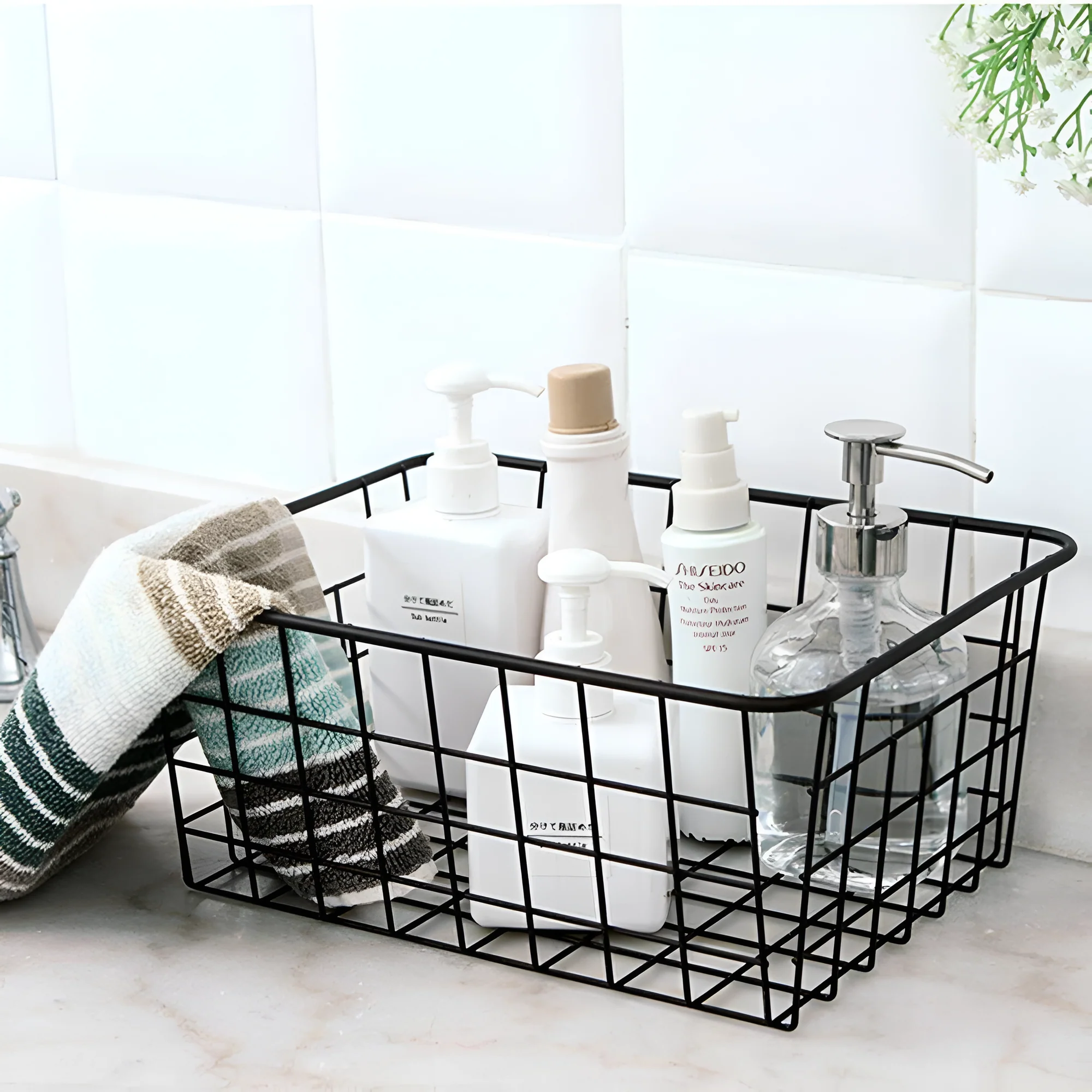Sleek Wire Organizer Storage Basket - Image 7