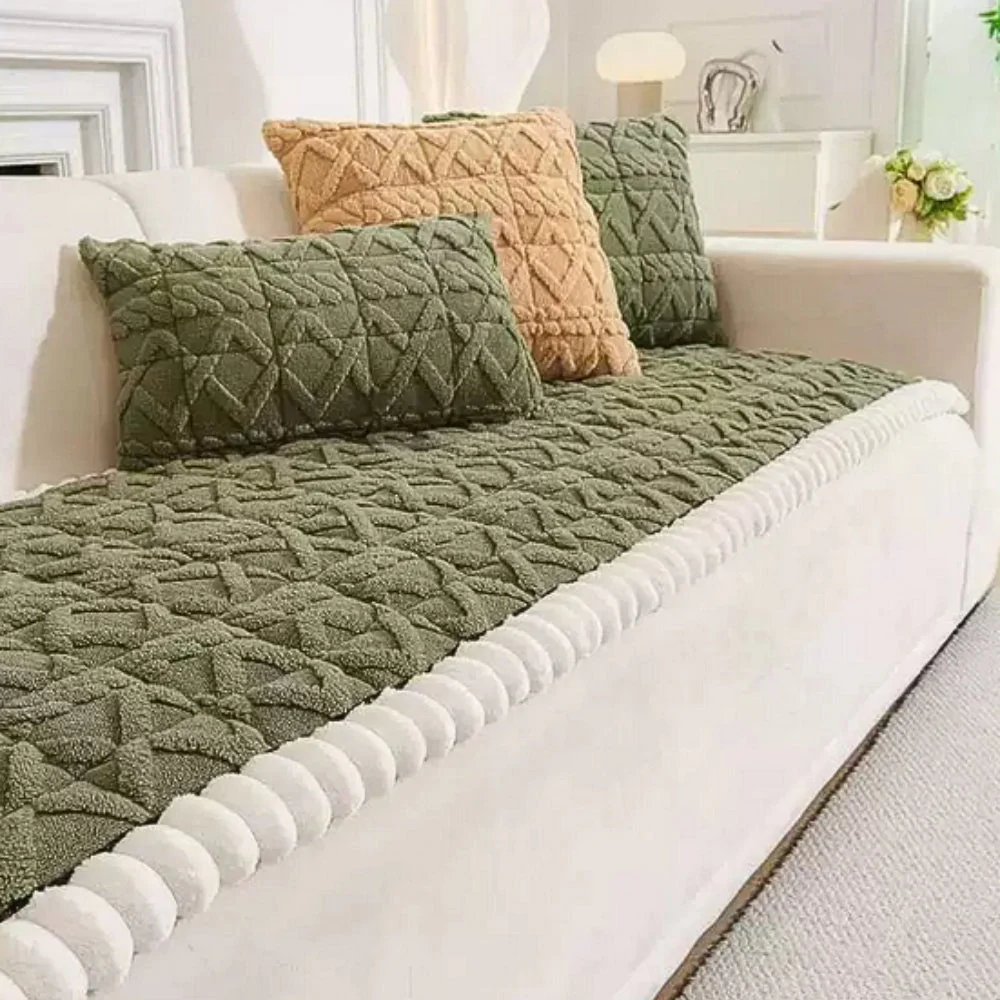 Snuggle Sherpa Plush Sofa Protector Cover - Image 3