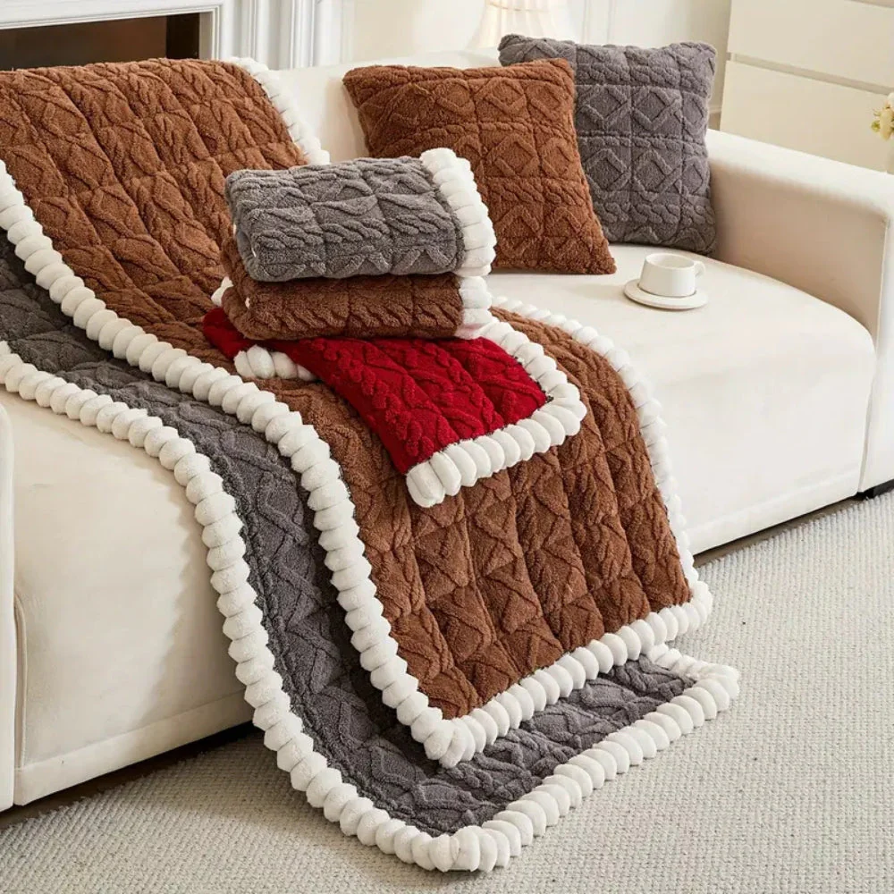 Snuggle Sherpa Plush Sofa Protector Cover - Image 5