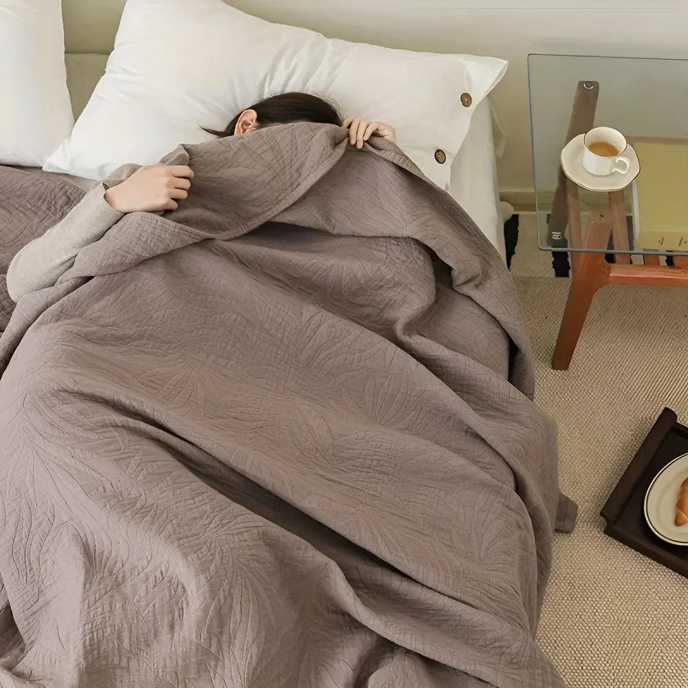 Soft Leaf Cotton Blanket - Image 11