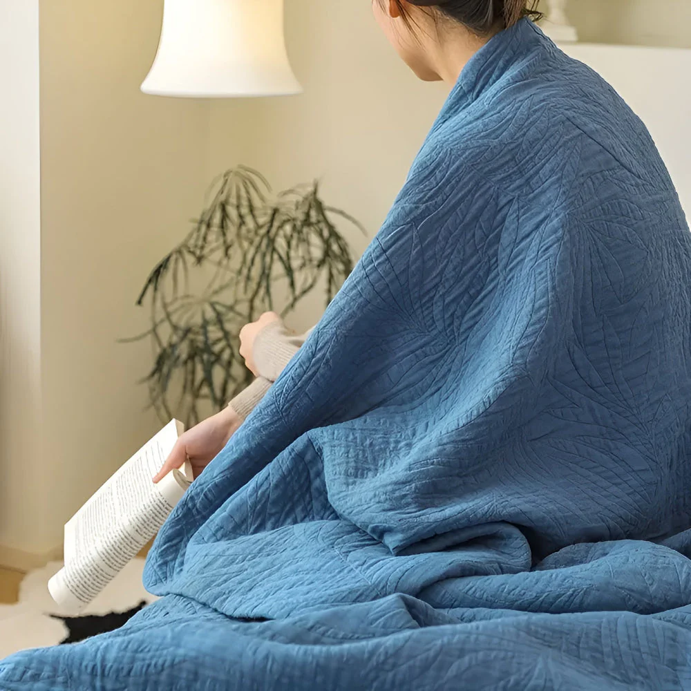 Soft Leaf Cotton Blanket - Image 12