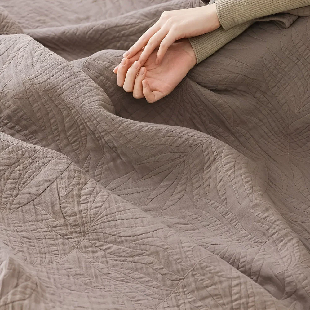 Soft Leaf Cotton Blanket - Image 5
