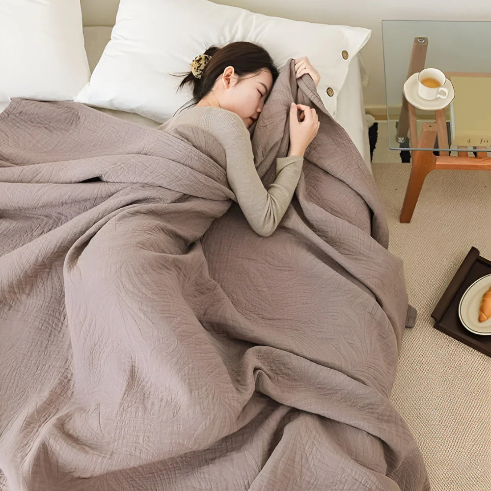 Soft Leaf Cotton Blanket - Image 8