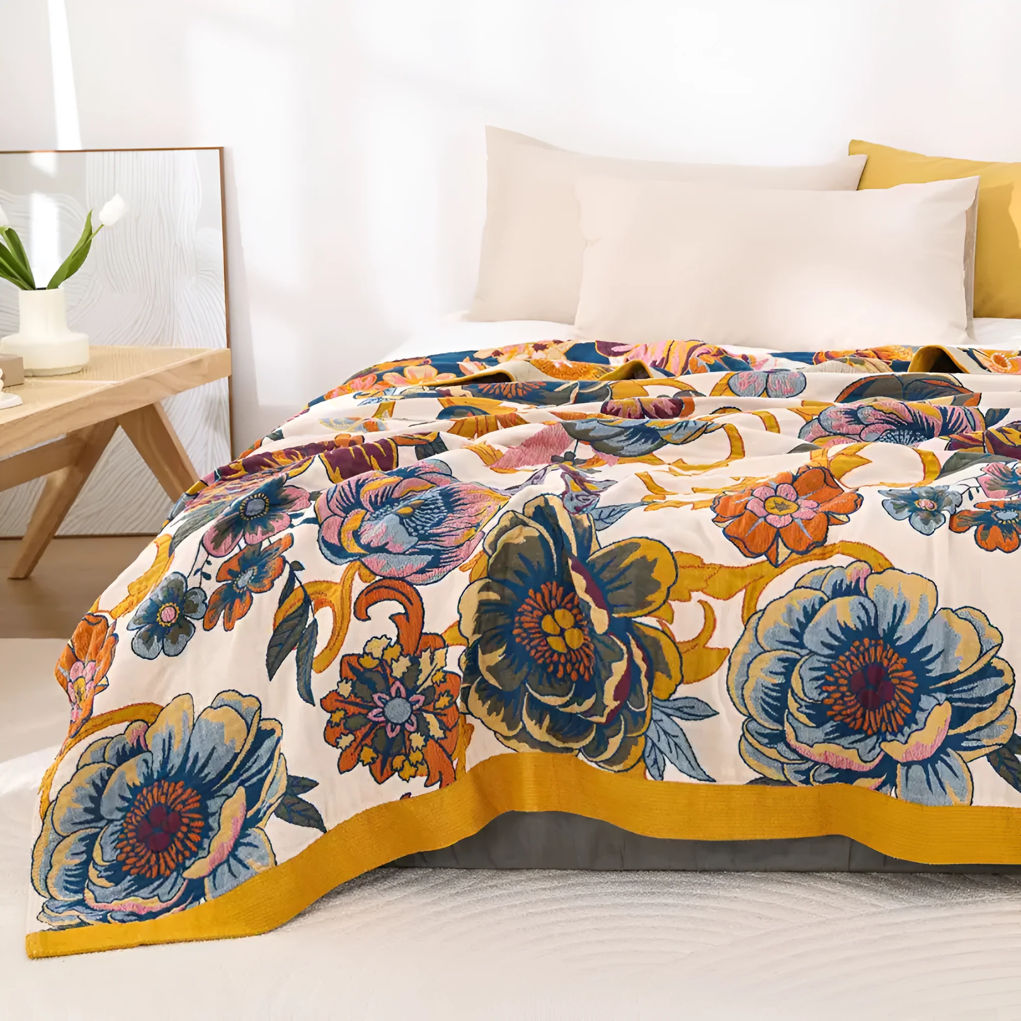 Soft Reversible Floral Blanket - Image 5