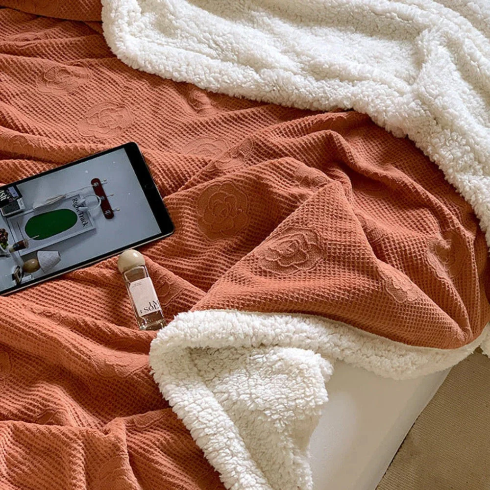 Solène Floral Embossed Sherpa Blanket - Image 2