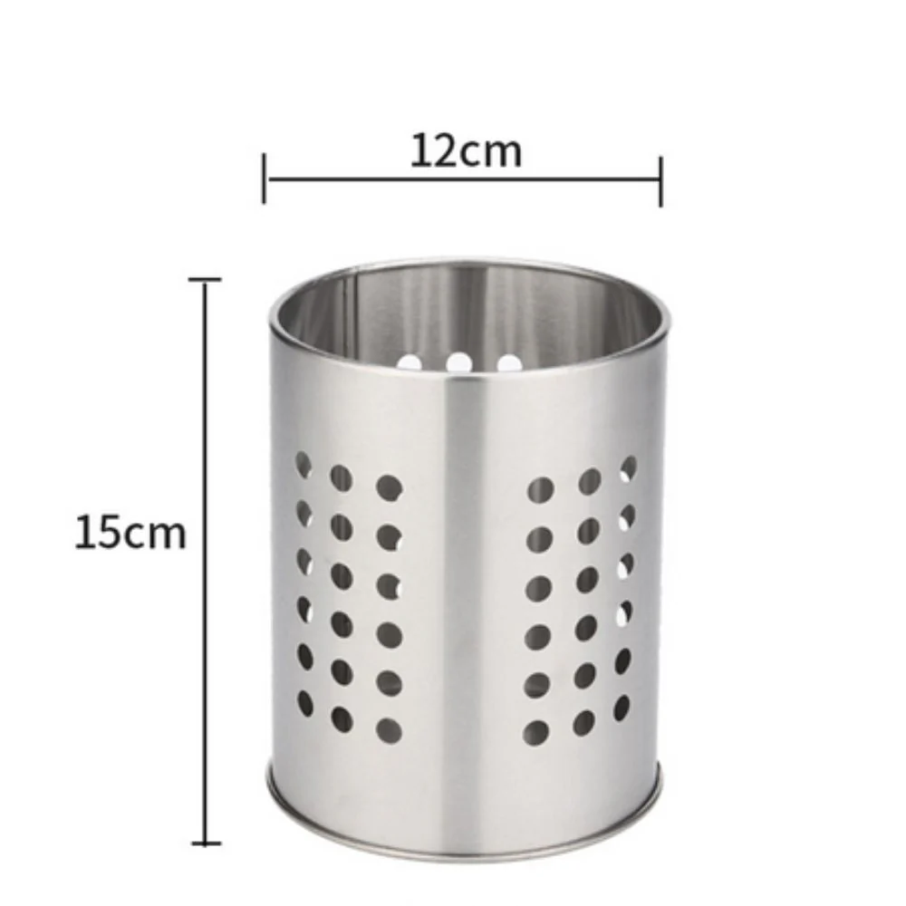 Stainless Steel Utensil Holder with Hole - Image 3