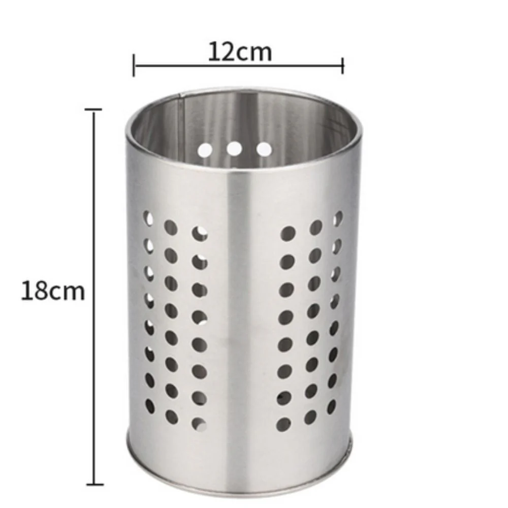 Stainless Steel Utensil Holder with Hole - Image 4