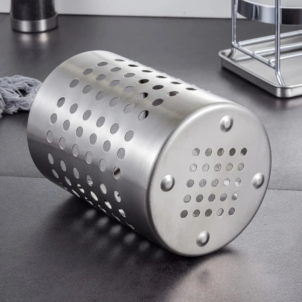 Stainless Steel Utensil Holder with Hole - Image 8