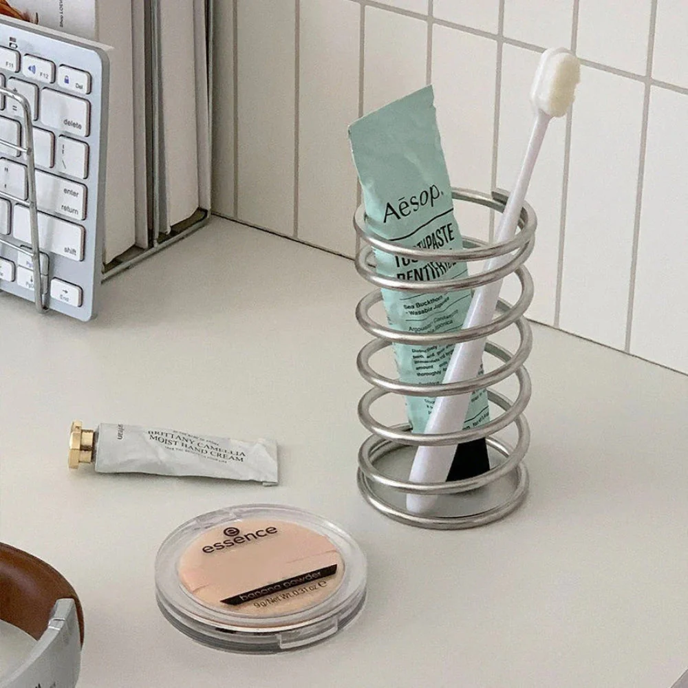 Stainless Steel Spiral Toothbrush Holder - Image 3