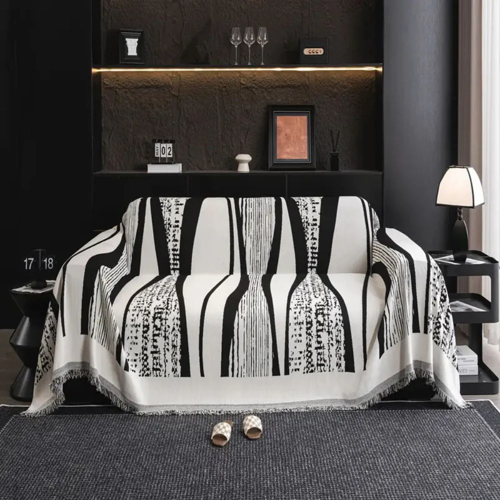 Stone Bohemian Fringe Sofa Cover - Image 2