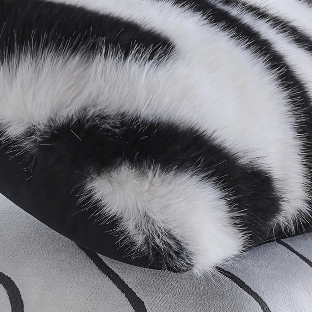 Strié Luxe Faux Fur Cushion Cover - Image 6