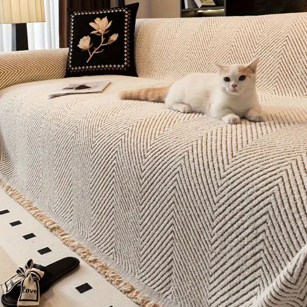 Stripe Herringbone Sofa Cover