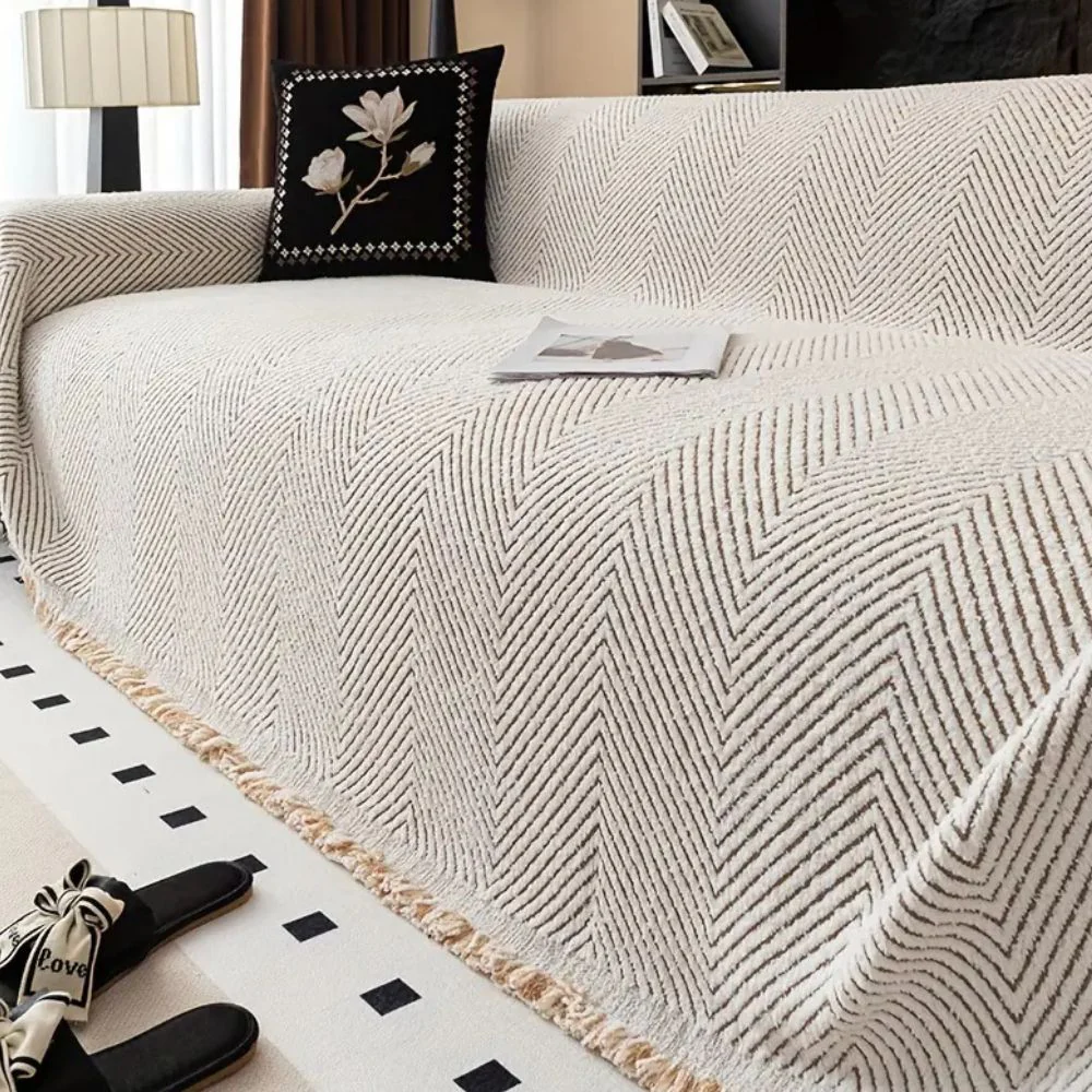 Stripe Herringbone Sofa Cover - Image 2