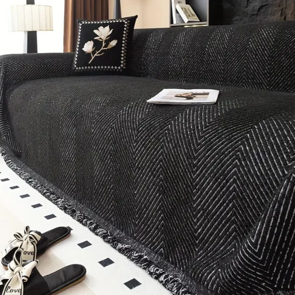 Stripe Herringbone Sofa Cover - Image 6