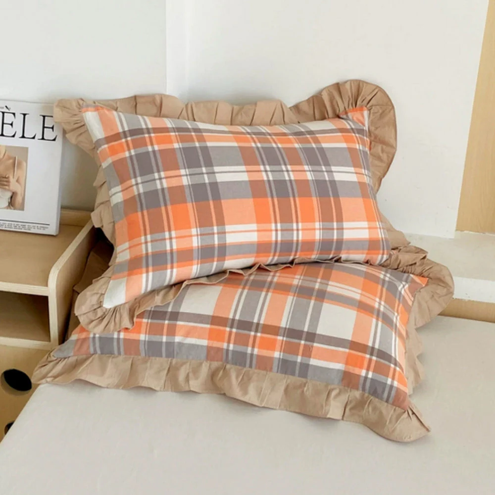 Striped Ruffled Lace Pillowcases in Multiple Colors - Image 7