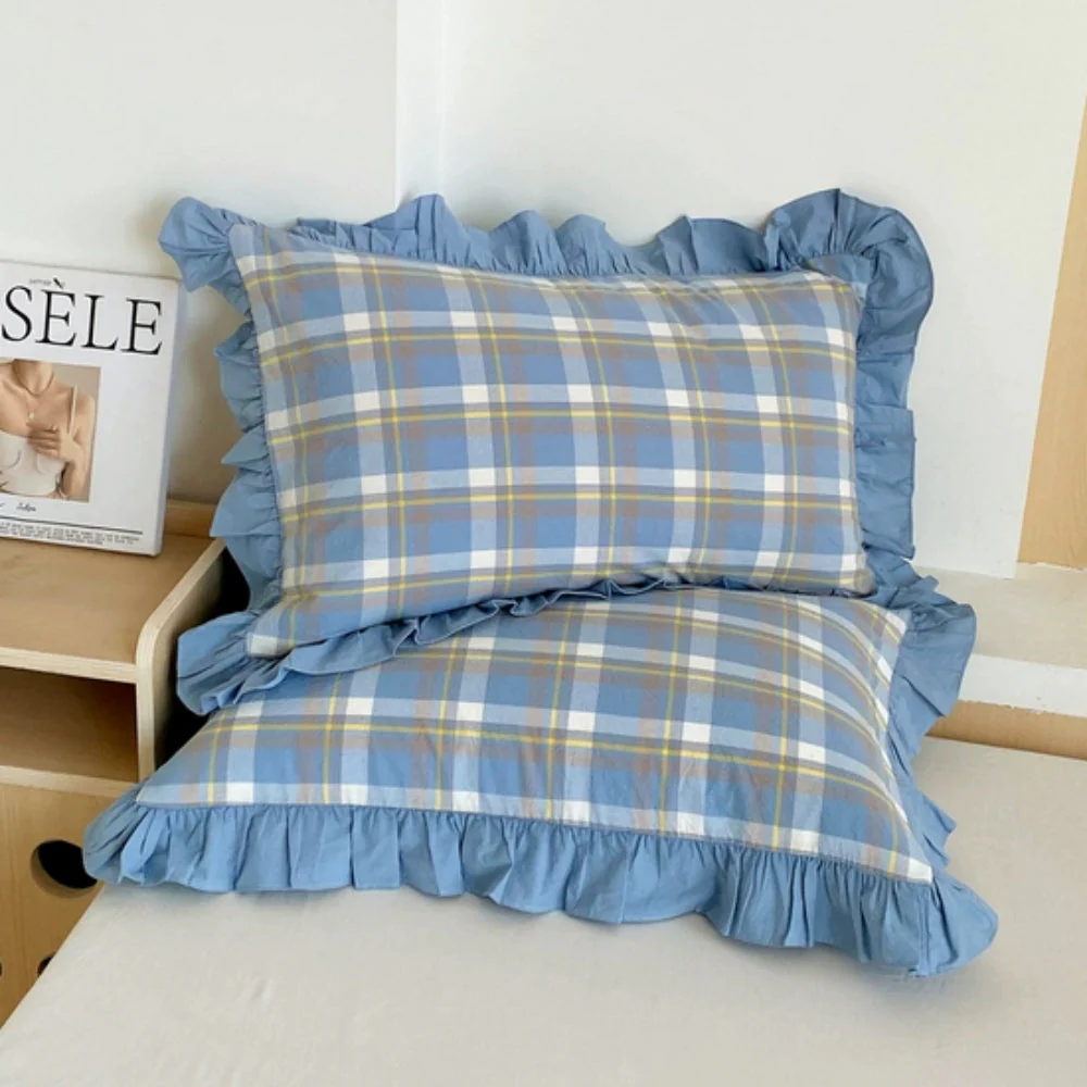 Striped Ruffled Lace Pillowcases in Multiple Colors - Image 8
