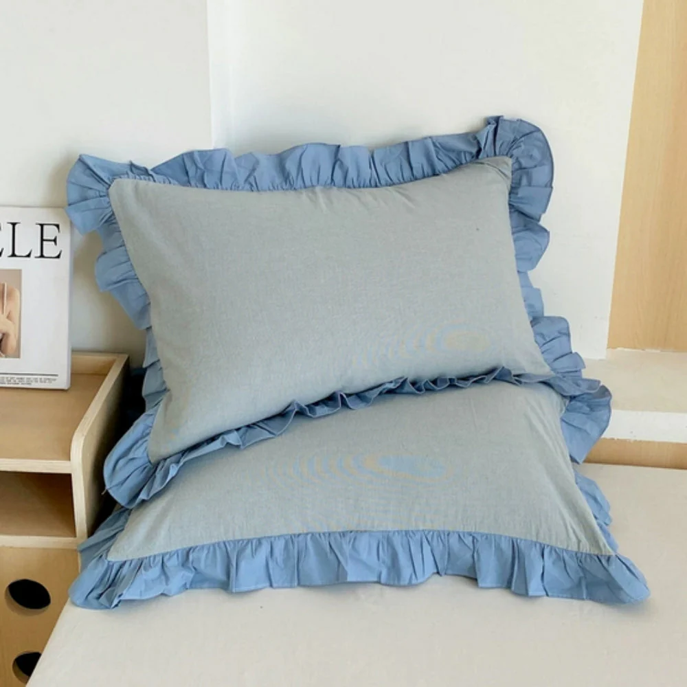 Striped Ruffled Lace Pillowcases in Multiple Colors - Image 9