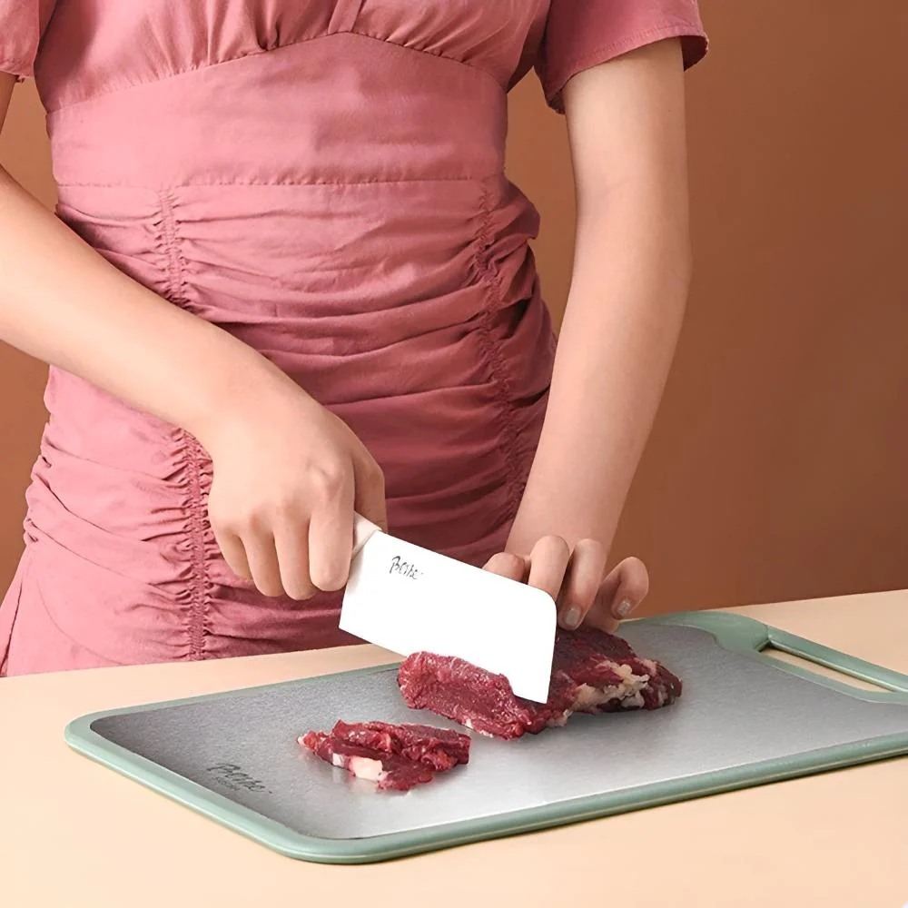 Stylish Double-Sided Stainless Steel Chopping Board - Image 4