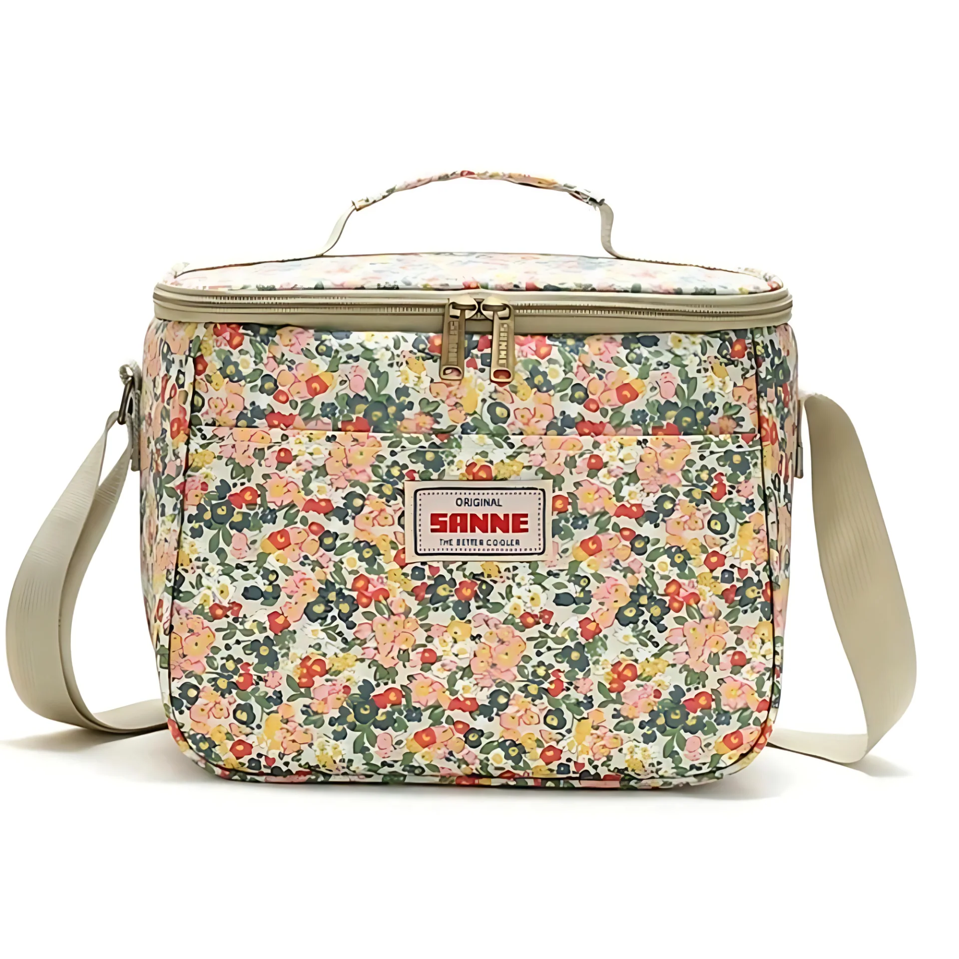Stylish Retro Floral Insulated Picnic Lunch Bag - Image 10