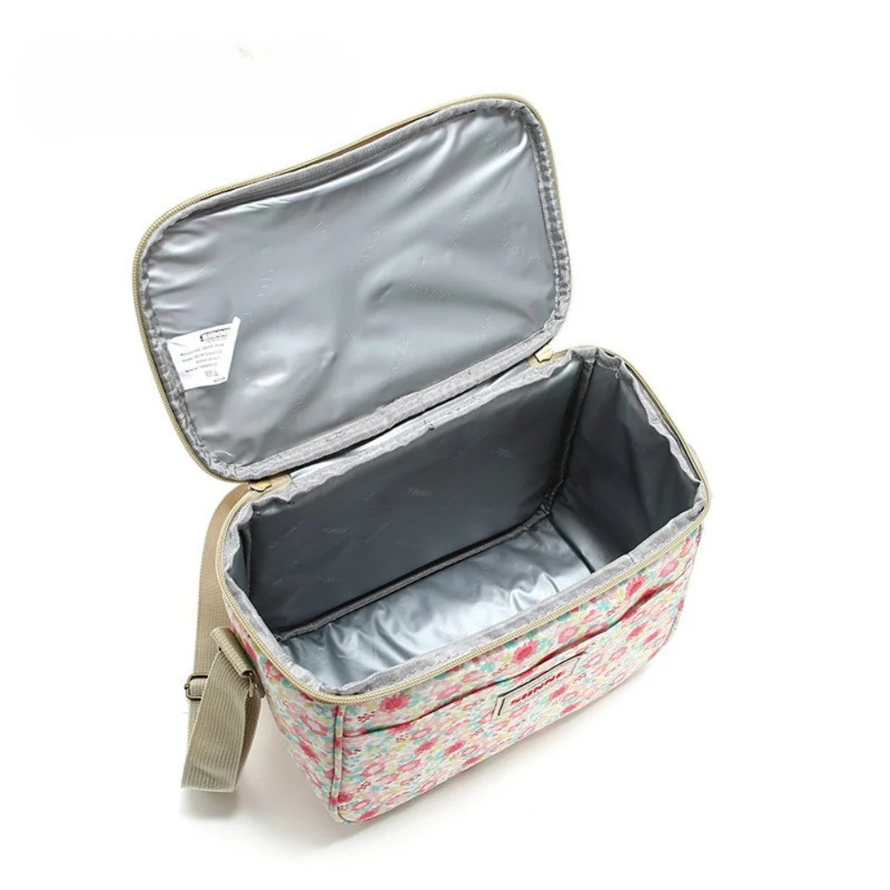 Stylish Retro Floral Insulated Picnic Lunch Bag - Image 3