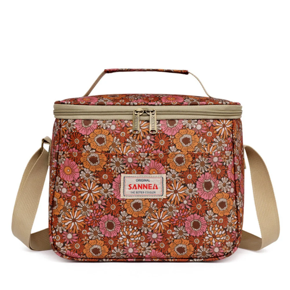Stylish Retro Floral Insulated Picnic Lunch Bag - Image 7