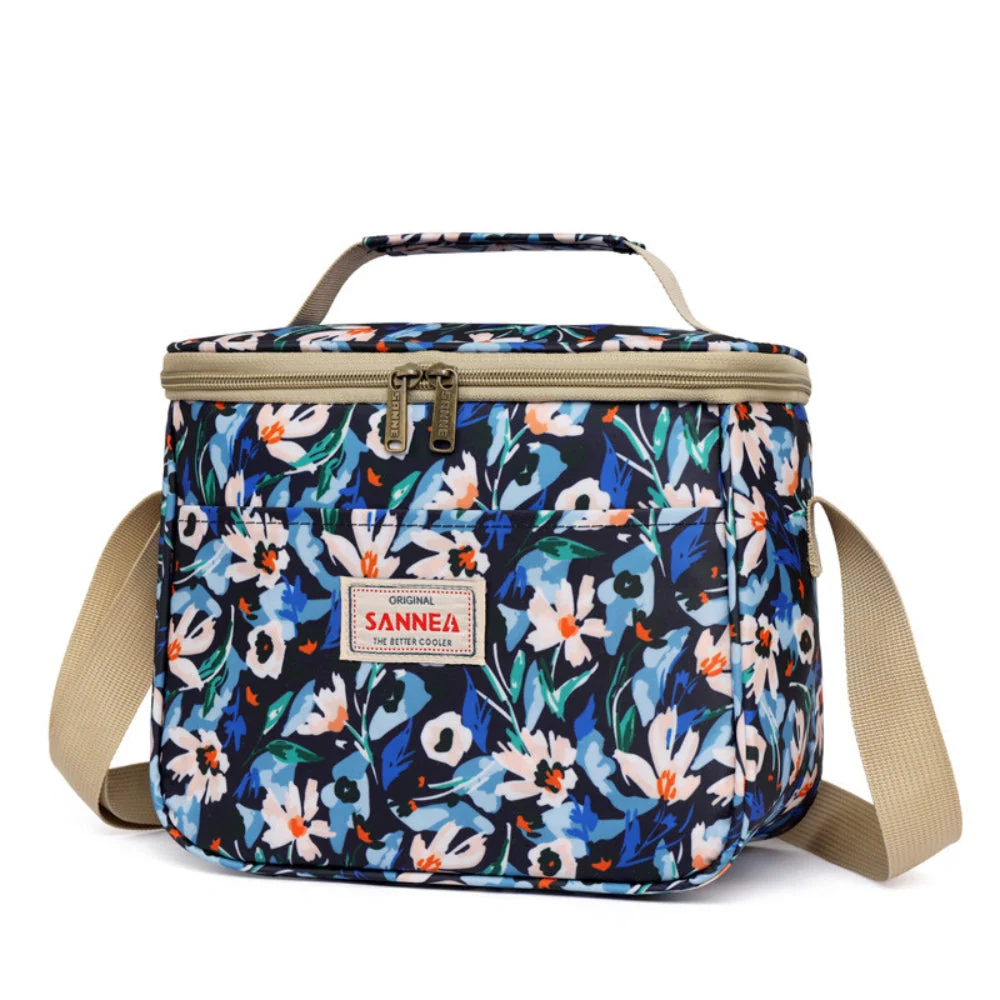 Stylish Retro Floral Insulated Picnic Lunch Bag - Image 8