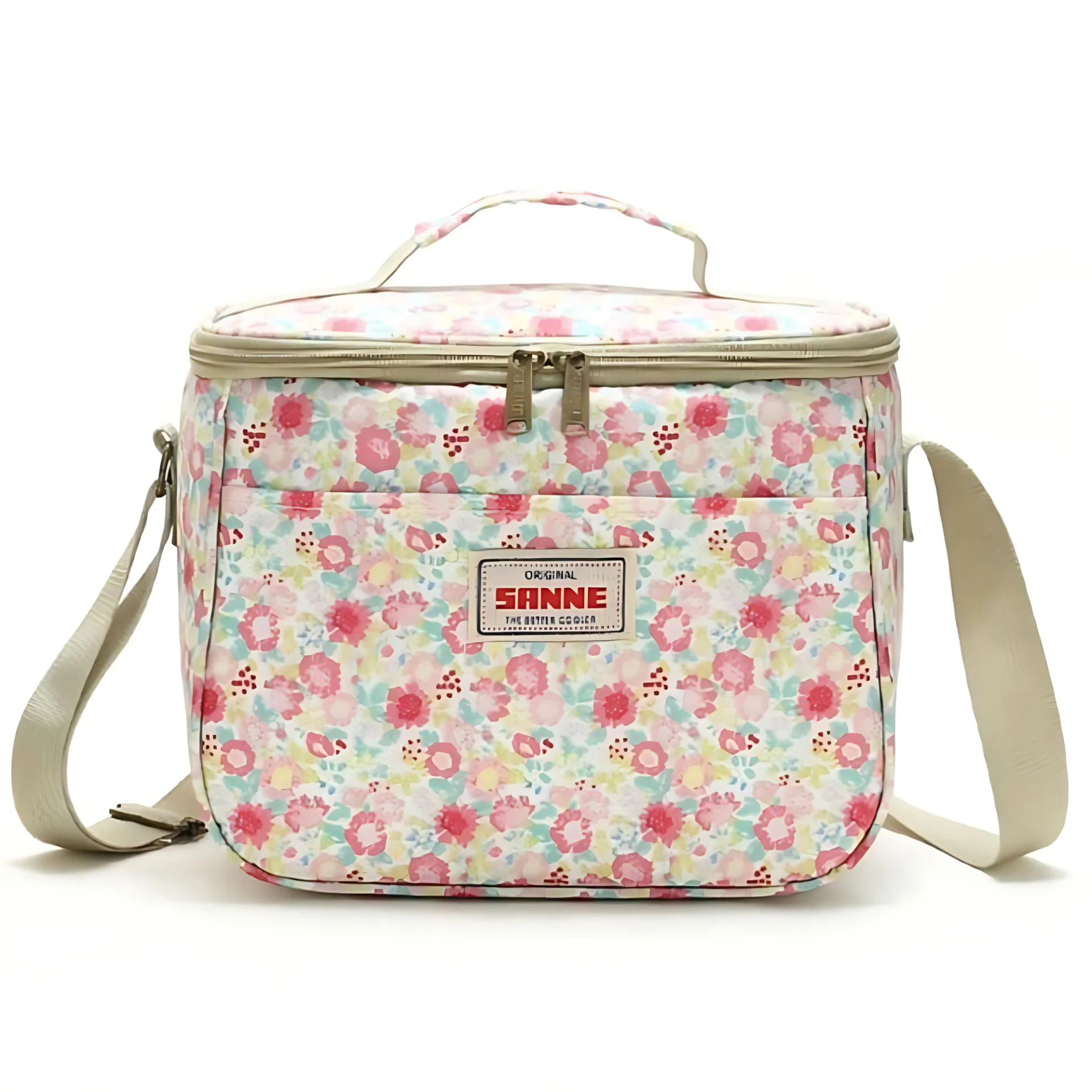 Stylish Retro Floral Insulated Picnic Lunch Bag - Image 9