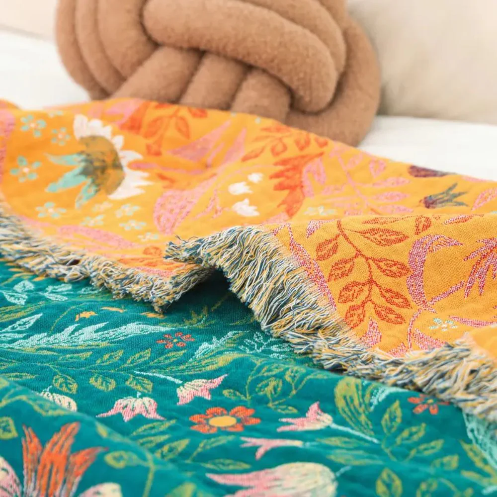 Sunset Forest Cotton Blanket - Image 3