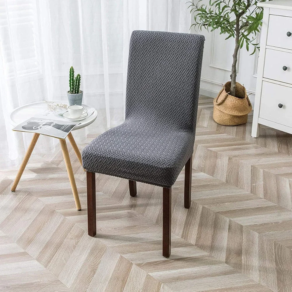 Sylva Jacquard Velvet Stretch Dining Chair Cover - Image 6