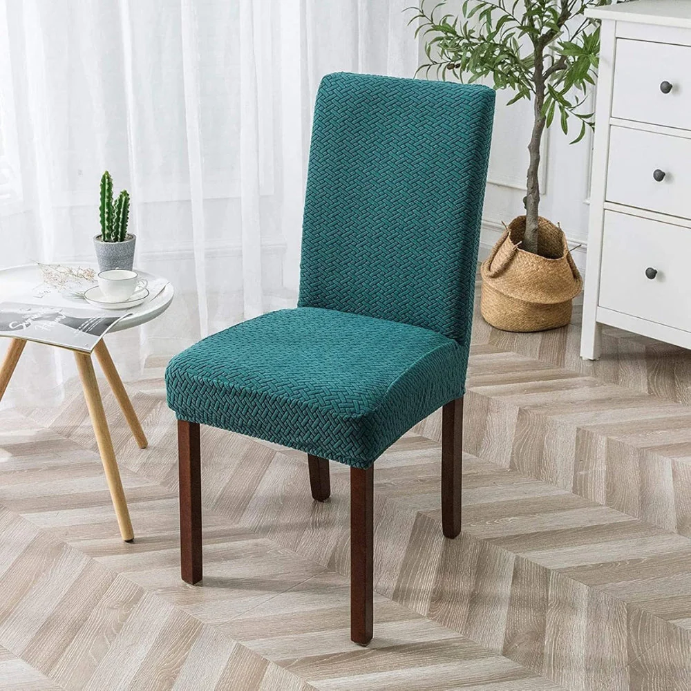 Sylva Jacquard Velvet Stretch Dining Chair Cover - Image 9