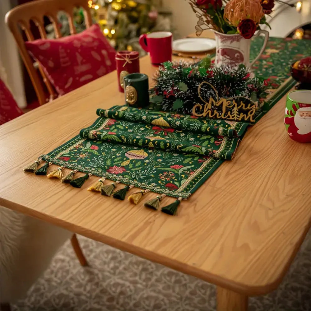 Tapestry Botanical Holiday Table Runner - Image 5