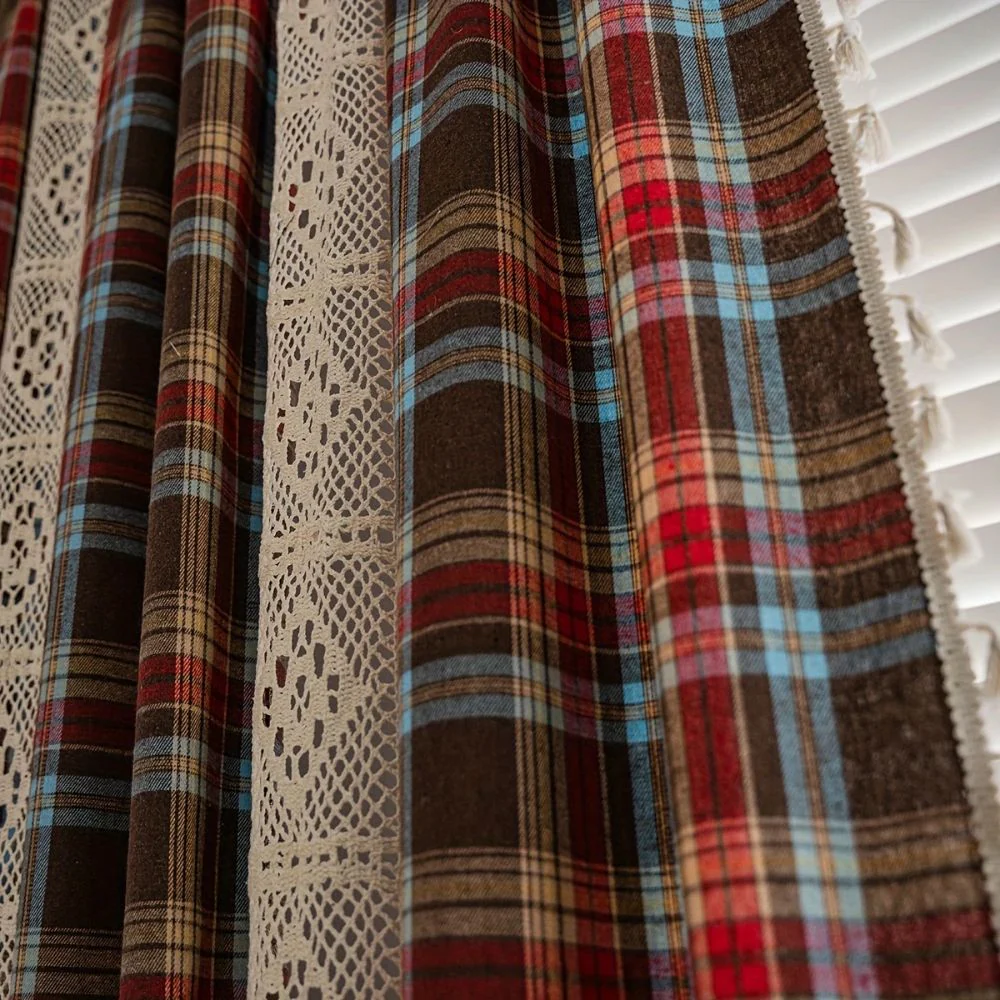 Tartan Crochet Lace Tassel Curtain - Image 9